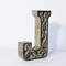 Vintage Gray Handmade Wooden Alphabet Letter Block Eco-Friendly Decor